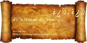 Öhlbaum Ákos névjegykártya